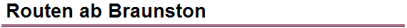 Routen ab Braunston